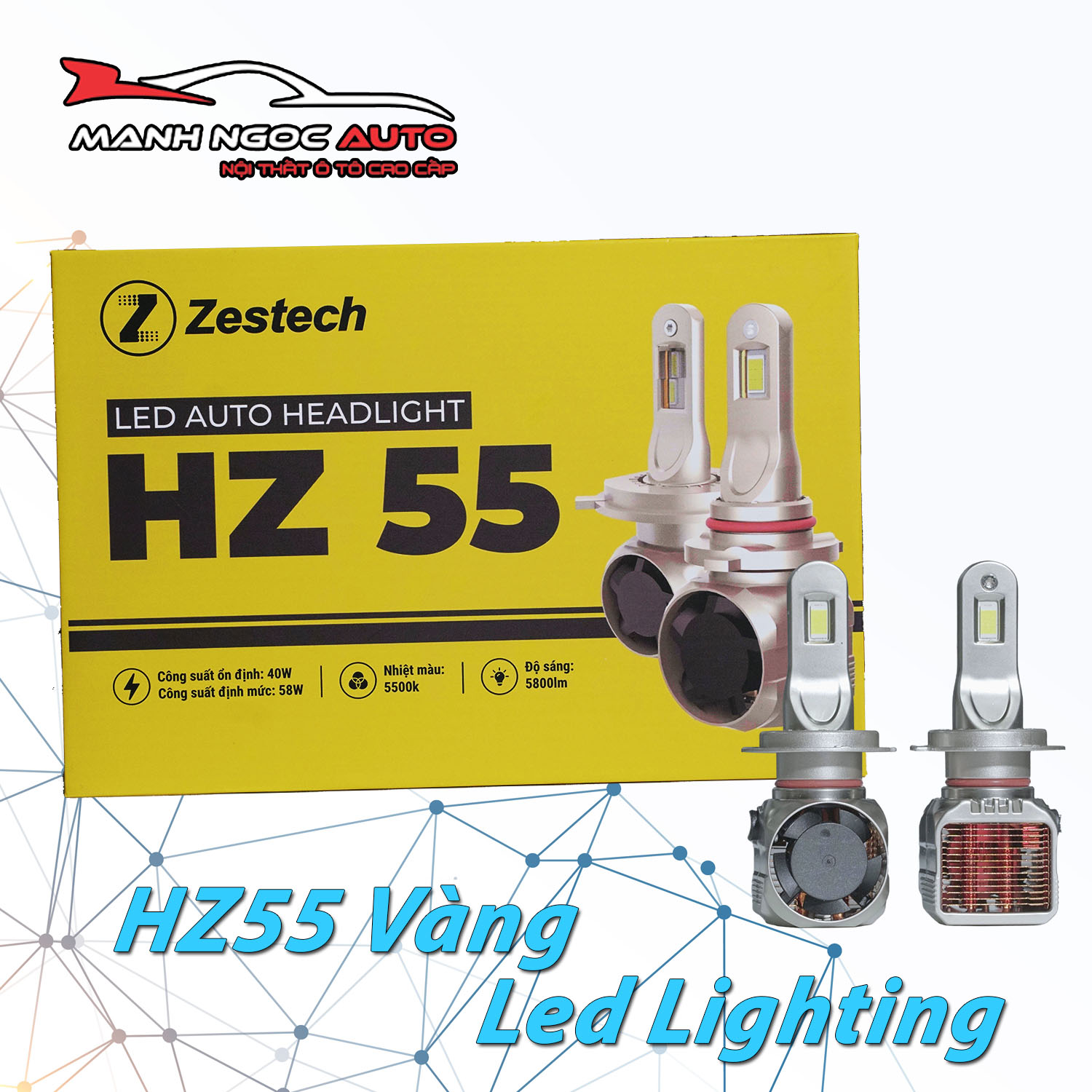 Bóng Đèn Led Ô Tô HZ55 Vàng Bóng Đèn Led Ô Tô HZ55 Vàng